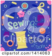 Poster, Art Print Of Seamless Sewing Background