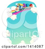 Poster, Art Print Of Letter Alphabet Train On A Rainbow Track In The Sky