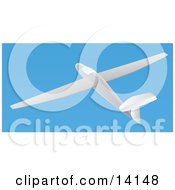 Grey Airplane In Flight Over A Clear Blue Sky Aviation Clipart Illustration by Rasmussen Images