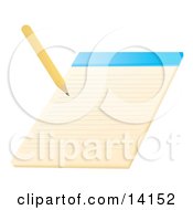 Pencil Writing On A Notepad School Clipart Illustration by Rasmussen Images #COLLC14152-0030