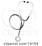 Black And Chrome Stethoscope Clipart Illustration