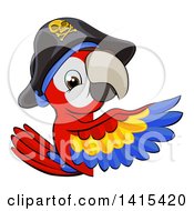 Poster, Art Print Of Scarlet Macaw Pirate Parrot Pointing Around A Sign