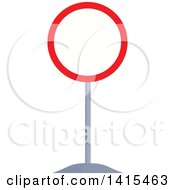 Clipart Of A Closed To All Vehicles In Both Directions Traffic Sign Royalty Free Vector Illustration