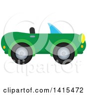 Clipart Of A Green Convertible Car Royalty Free Vector Illustration