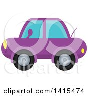 Clipart Of A Purple Car Royalty Free Vector Illustration