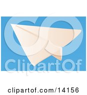 Folded Paper Airplane Over A Blue Background Clipart Illustration by Rasmussen Images