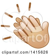 Clipart Of A Pair Of Clapping Emoji Hands Royalty Free Vector Illustration