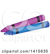 Poster, Art Print Of Purple And Blue Crayons