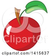 Clipart Of A Shiny Red Apple Royalty Free Vector Illustration by Pushkin