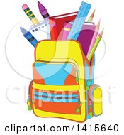 Poster, Art Print Of Backpack Full Of School Supplies