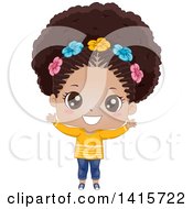 Cute Black Girl With Flowers In Her Hair