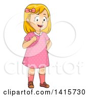 Clipart Of A Confident White Girl Royalty Free Vector Illustration