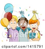 Poster, Art Print Of Group Of Boys At A Birthday Party