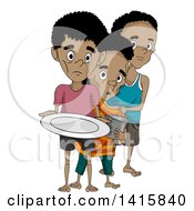 Poster, Art Print Of Malnourished Boys In Line For Food