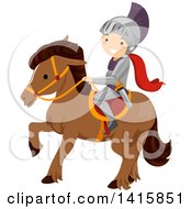 Poster, Art Print Of Knight Boy Riding Horseback