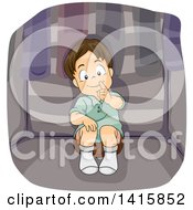 Clipart Of A Boy Playing Hide And Go Seek And Hiding In A Closet Royalty Free Vector Illustration by BNP Design Studio