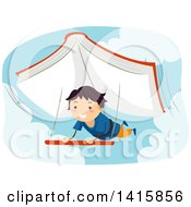 Boy Paragliding With A Book