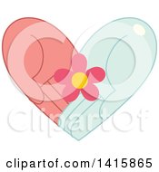 Clipart Of A Charity Heart Of Hands Holding A Flower Royalty Free Vector Illustration