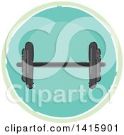 Clipart Of A Sketched Round Fitness Barbell Icon Royalty Free Vector Illustration