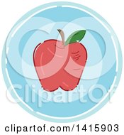Poster, Art Print Of Sketched Round Fitness Nutrition Apple Icon