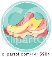 Poster, Art Print Of Sketched Round Fitness Sneaker Shoe Icon