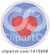 Poster, Art Print Of Sketched Round Fitness Or Love Heart Icon