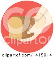 Round Icon Of A Hand Donating A Loaf Of Bread
