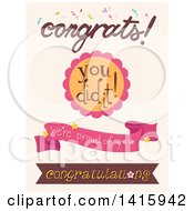 Clipart Of Congratulatory Design Elements On Beige Royalty Free Vector Illustration