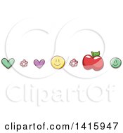Poster, Art Print Of Heart Flower Apple And Smiley Border