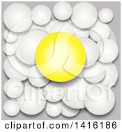 Poster, Art Print Of 3d Yellow Circle Over Gray Bubbles