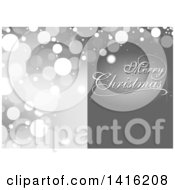 Poster, Art Print Of Grayscale Merry Christmas Greeting And Flare Background