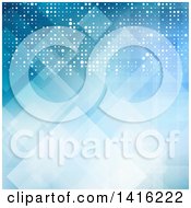 Clipart Of A Blue Diamond And Dot Geometric Abstract Background Royalty Free Vector Illustration by KJ Pargeter