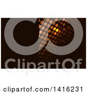 Clipart Of A Glowing Dot And Black Business Card Design Or Website Background Royalty Free Vector Illustration