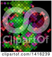 Colorful Abstract Mosaic Design On Black