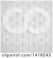 Clipart Of A Grayscale Ornate Floral Background Royalty Free Vector Illustration