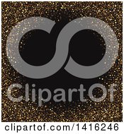 Gold Glitter Frame Background With Black Text Space