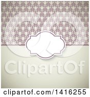 Clipart Of A Wedding Invitation Background With A Frame Over Floral And Solid Sections Royalty Free Vector Illustration