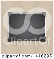 Poster, Art Print Of Blank Picture Tucked In Corners Over A Striped Cardboard Background