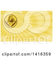 Clipart Of A Greek Goddess Demeter Holding Grains And Yellow Rays Background Or Business Card Design Royalty Free Illustration
