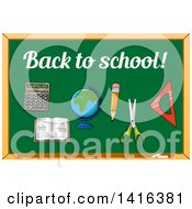Poster, Art Print Of Back To School Chalkboard And Supplies