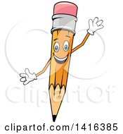 Clipart Of A Pencil Character Royalty Free Vector Illustration by Vector Tradition SM