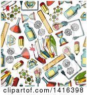 Poster, Art Print Of Seamless Background Pattern Of School Items