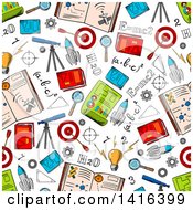 Poster, Art Print Of Seamless Background Pattern Of School Items