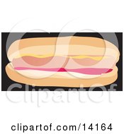Poster, Art Print Of Hot Dog With Mustard And Ketchup In A Bun