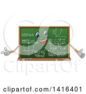 Clipart Of A Chalkboard Character Royalty Free Vector Illustration