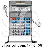 Clipart Of A Calculator Character Royalty Free Vector Illustration