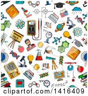 Poster, Art Print Of Seamless Background Pattern Of School Items