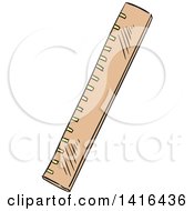 Clipart Of A Sketched Ruler Royalty Free Vector Illustration