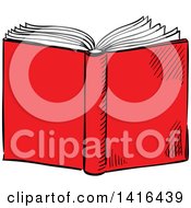 Clipart Of A Sketched Book Royalty Free Vector Illustration