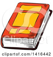 Clipart Of A Sketched Book Royalty Free Vector Illustration